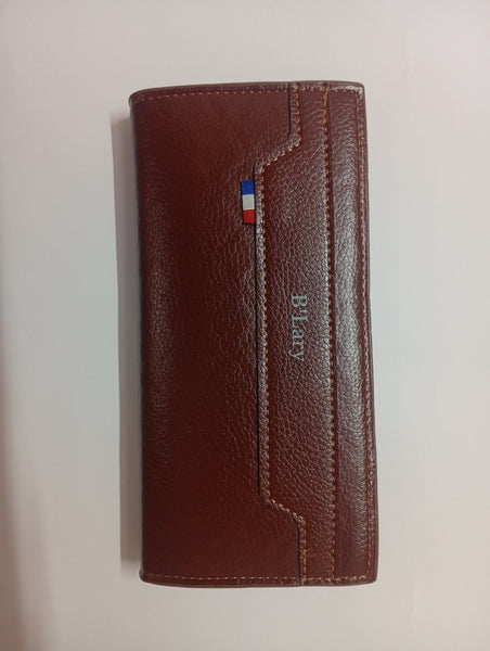 Blazy Premium Leather Wallet – Classic Brown Long Bifold for Men
