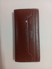 Blazy Premium Leather Wallet – Classic Brown Long Bifold for Men