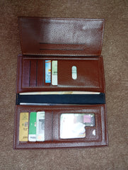 Blazy Premium Leather Wallet – Classic Brown Long Bifold for Men
