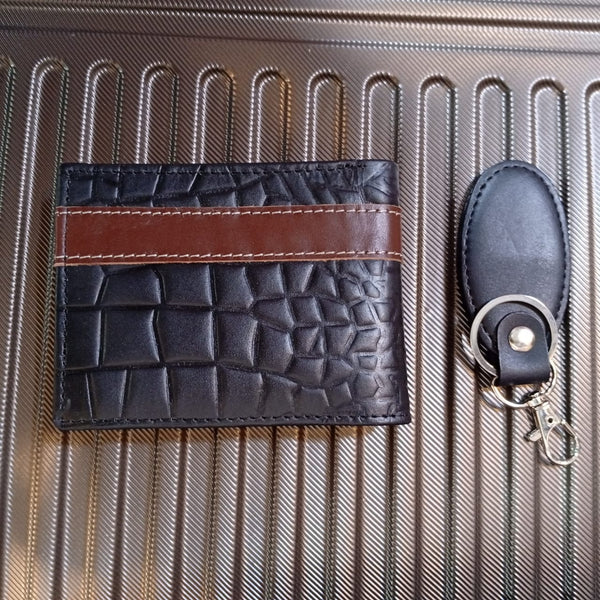Luxury Pure Leather Wallet & Keychain Gift Set – Elegant, Durable & Timeless in Blue, Black & Brown
