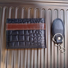 Luxury Pure Leather Wallet & Keychain Gift Set – Elegant, Durable & Timeless in Blue, Black & Brown