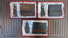 Luxury Pure Leather Wallet & Keychain Gift Set – Elegant, Durable & Timeless in Blue, Black & Brown