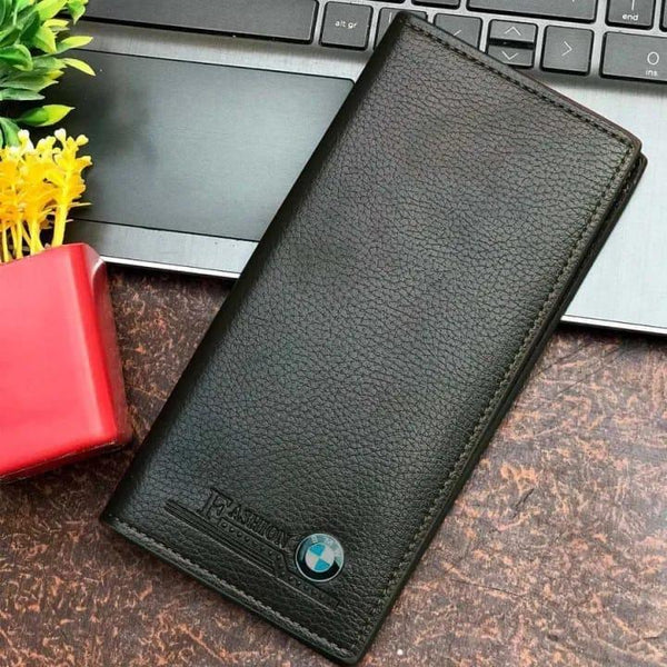 Men’s Classic Long Leather Wallet – Slim Bifold with Multiple Card Slots